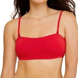 Andie Swim Women's Rio Bikini Top Size XXL Cherry Red Bandeau Removable Straps